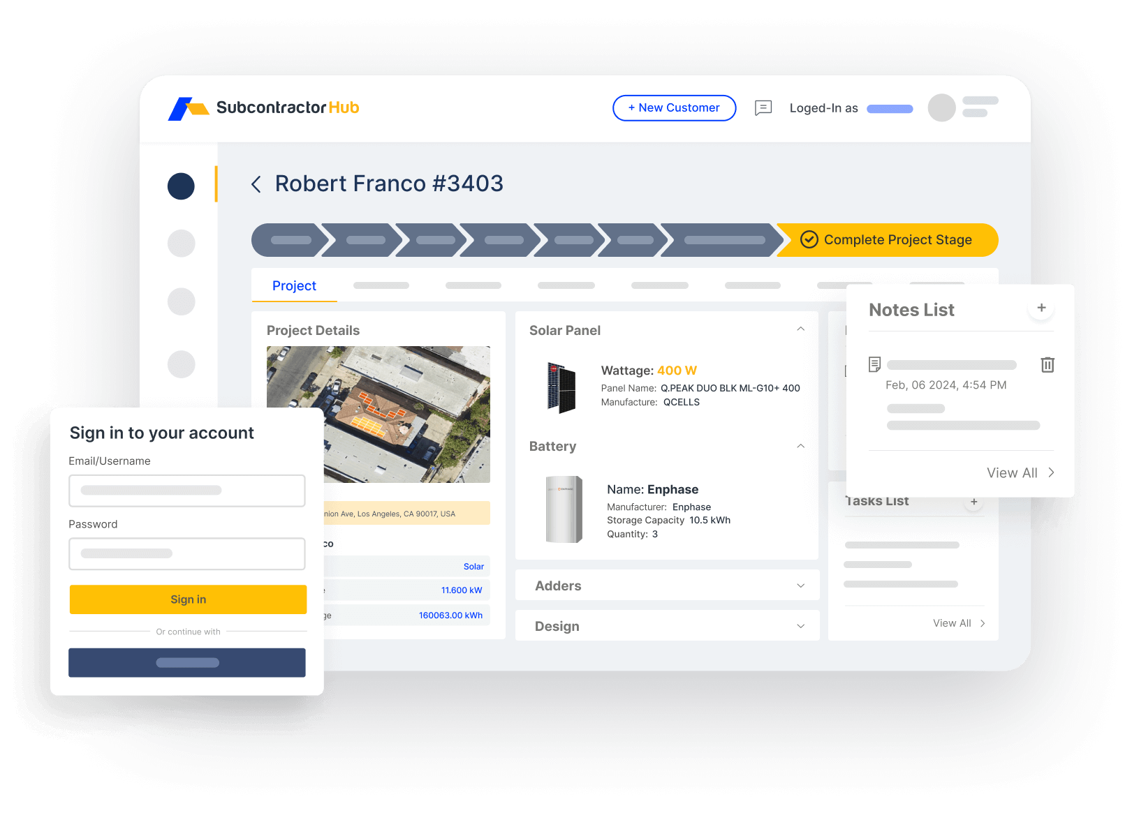 SubcontractorHub Sales Velocity CRM connected to EasyQuote proposals